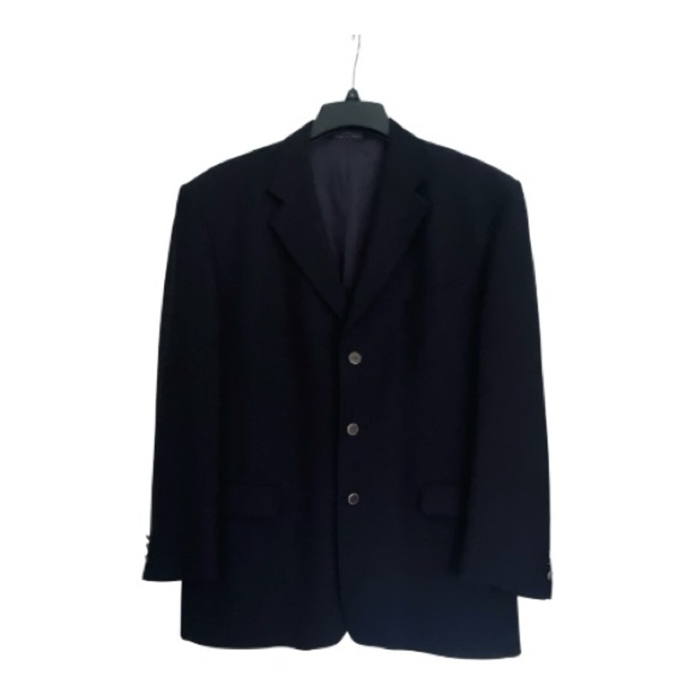 Claudio Morelli Mens 100% Wool Black Sports Coat Sz 46T Single Breasted Blazer